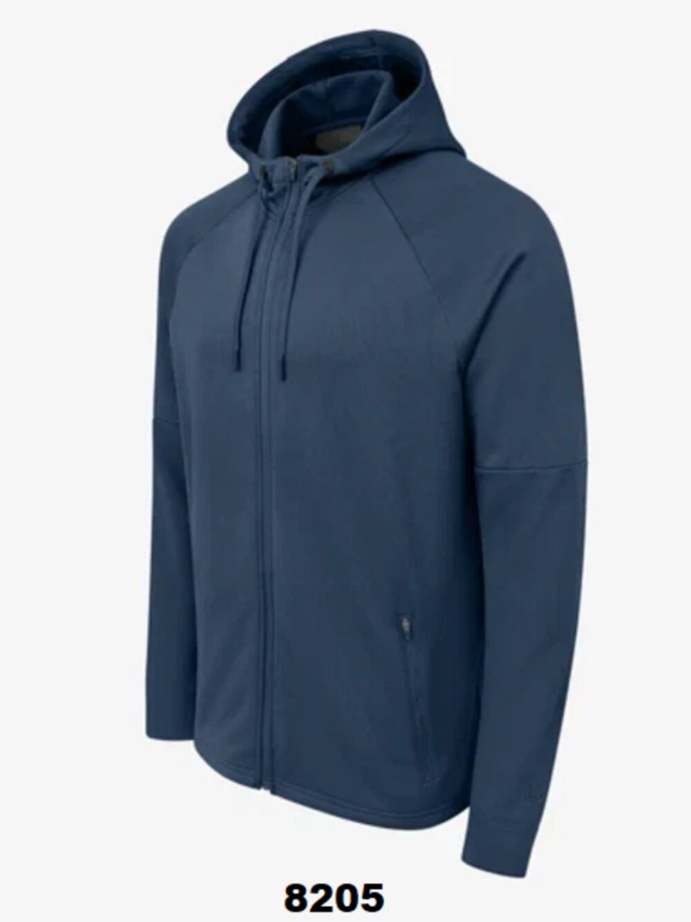 NWT Layer 8 Men's Midnight Navy Qwick-Dry Pro Fleece Full Zip Hoodie Size Med